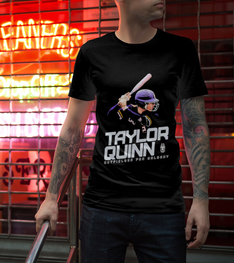 Taylor Quinn UAlbany Outfielder Baseball Sports T-Shirt