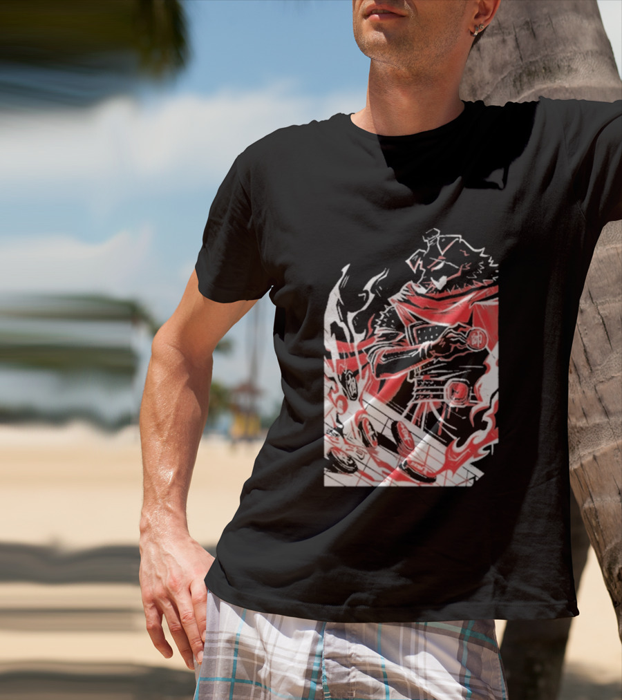 Technoblade Of War Gamer Tribute Epic Medieval Style Scarf And Flames T-Shirt