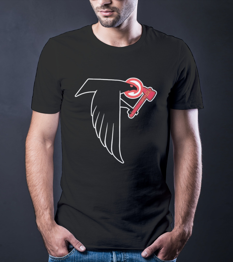 Atlanta Falcons Bird Holding Tomahawk Axe T-Shirt