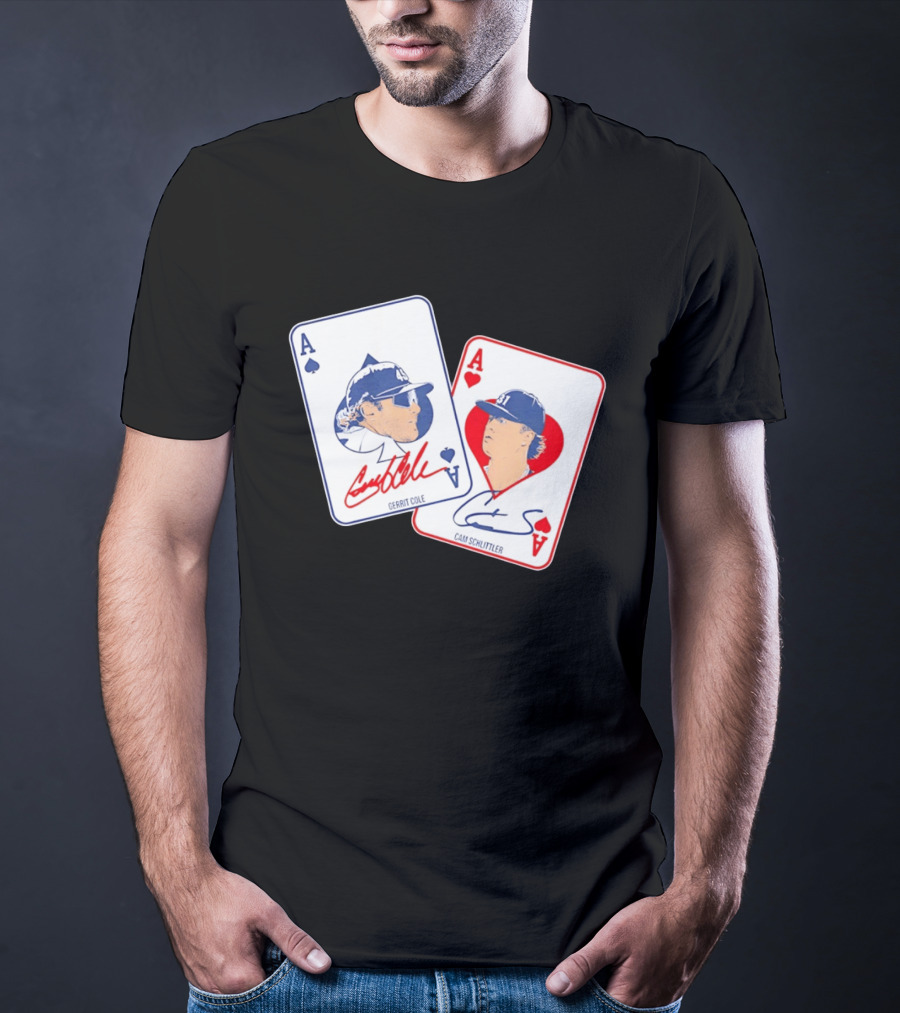 Gerrit Cole Cam Schlittler Ace Of Spades And Hearts Baseball Player Cards Men's T-Shirt