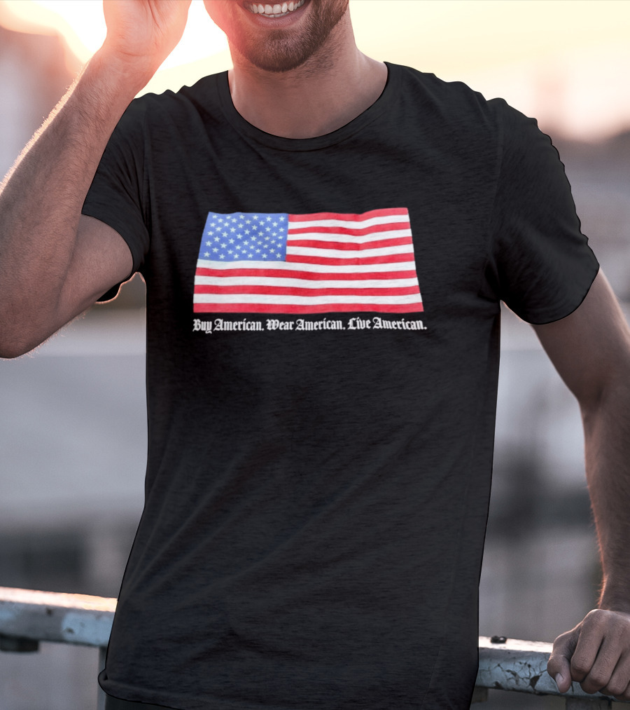 Buy American Wear American Live American Flag Stars And Stripes T-Shirt