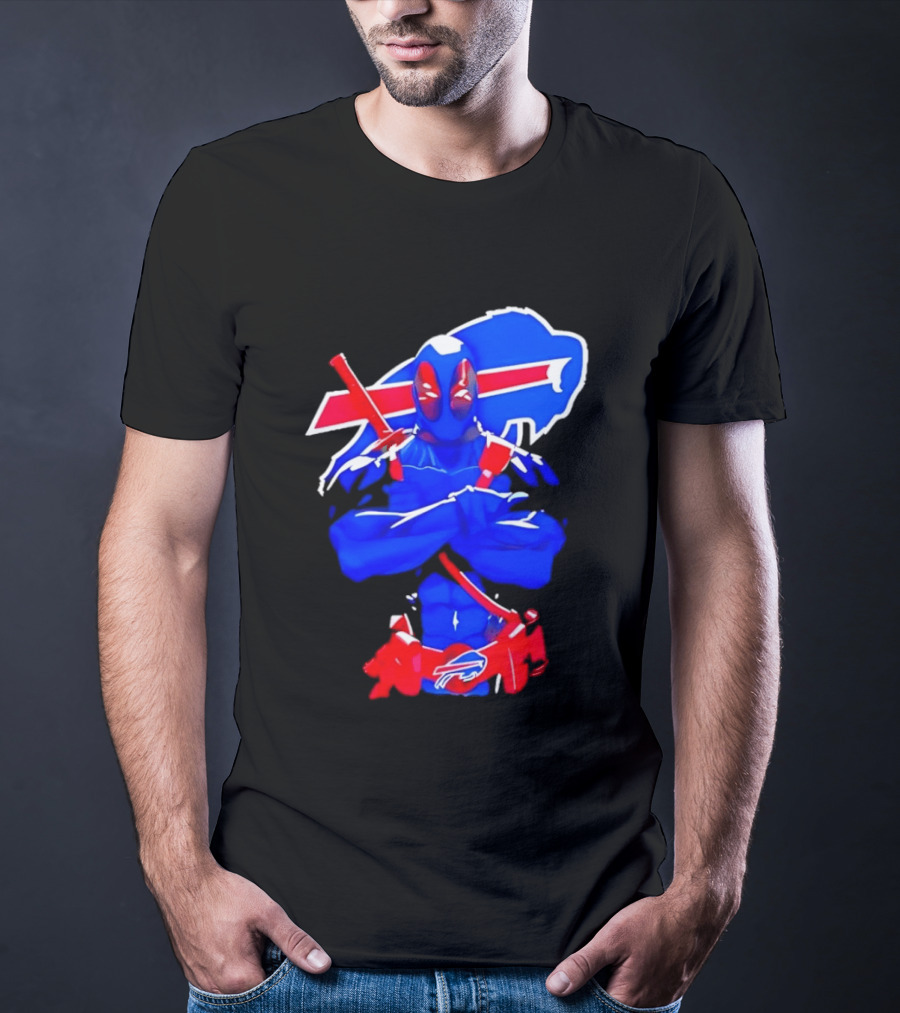 Deadpool Meditation Buffalo Bills Super Hero Football Fan T-Shirt