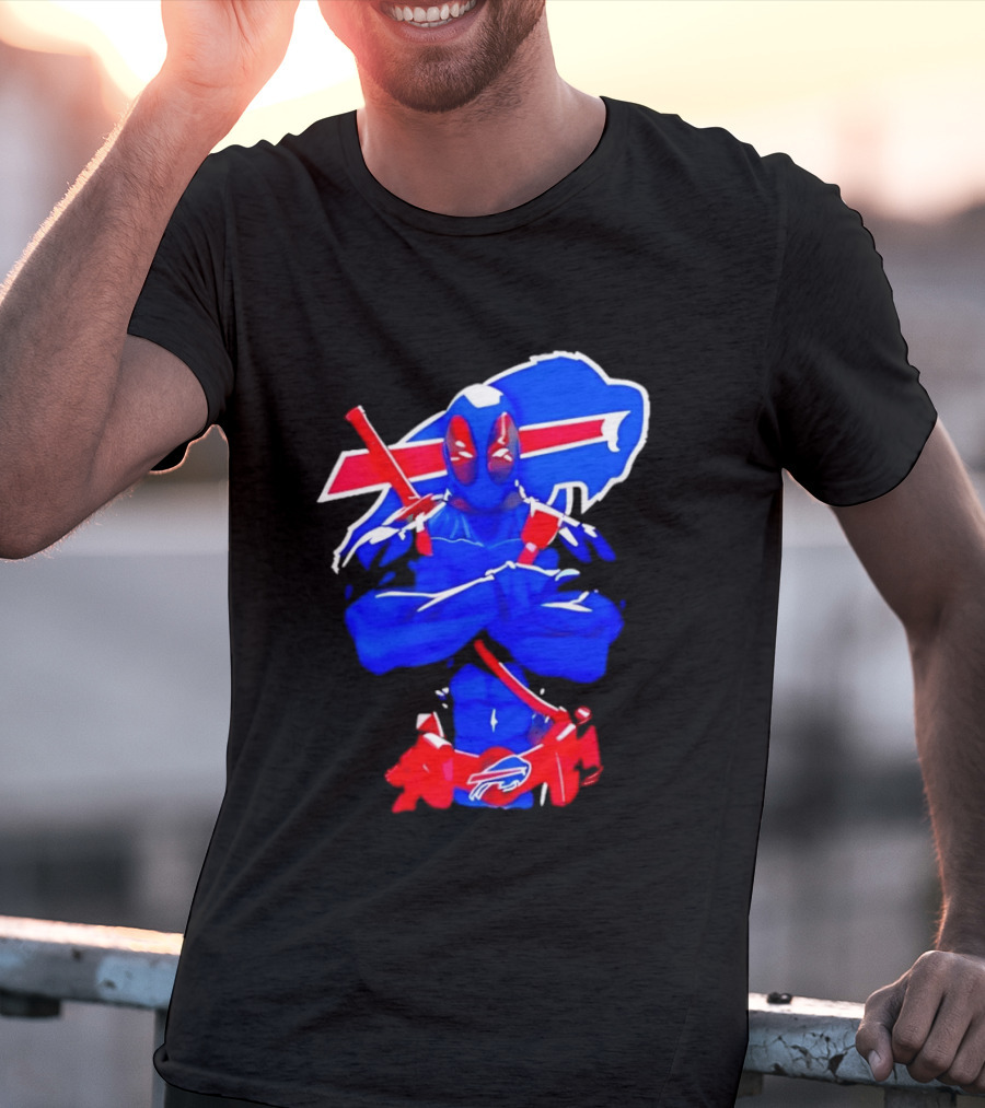 Deadpool Meditation Buffalo Bills Super Hero Football Fan T-Shirt