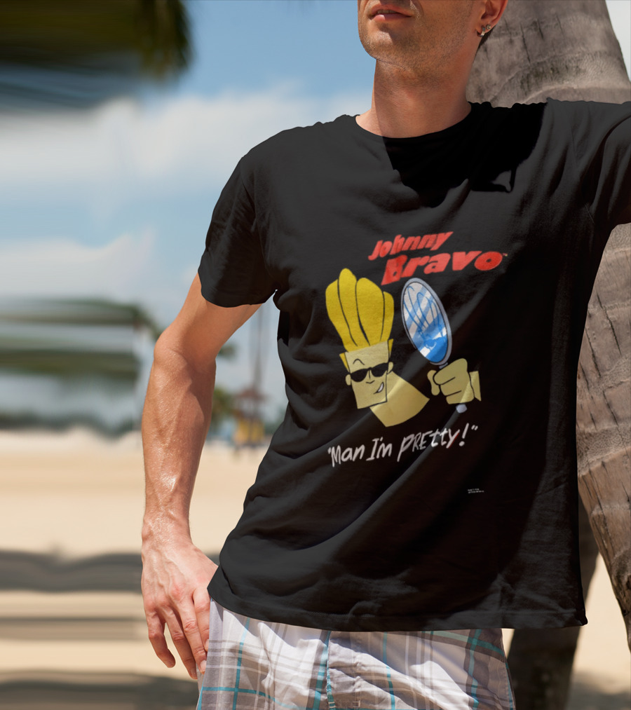 Johnny Bravo Man I'm Pretty Magnifying Mirror T-Shirt