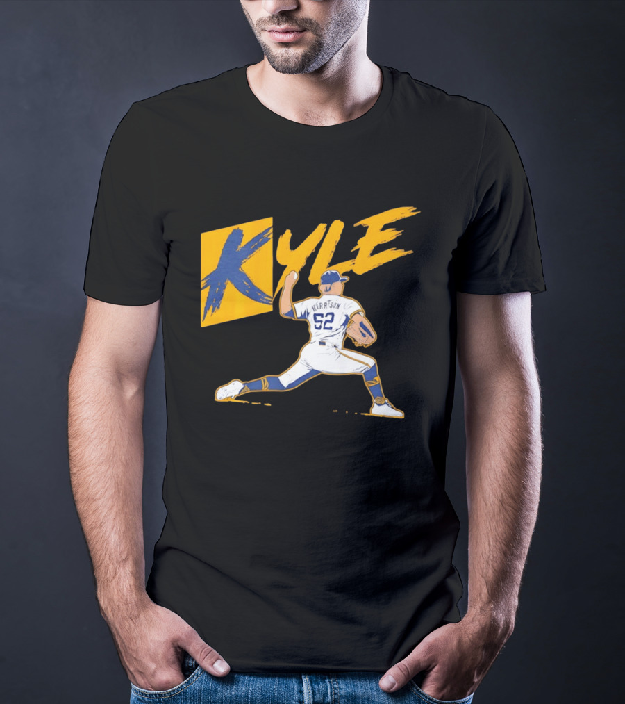 Kyle Harrison 52 Milwaukee Brewers MLB Baseball K Sign T-Shirt