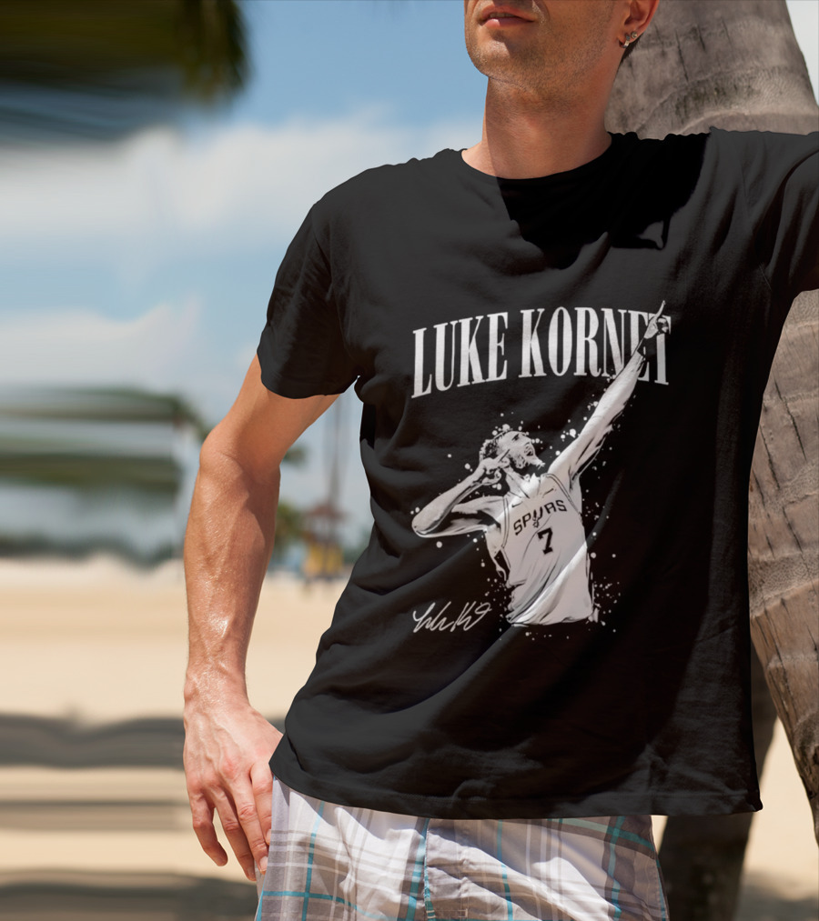Luke Kornet San Antonio Basketball Number 7 Signature T-Shirt