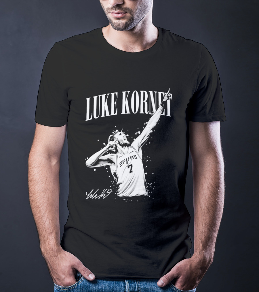 Luke Kornet San Antonio Basketball Number 7 Signature T-Shirt