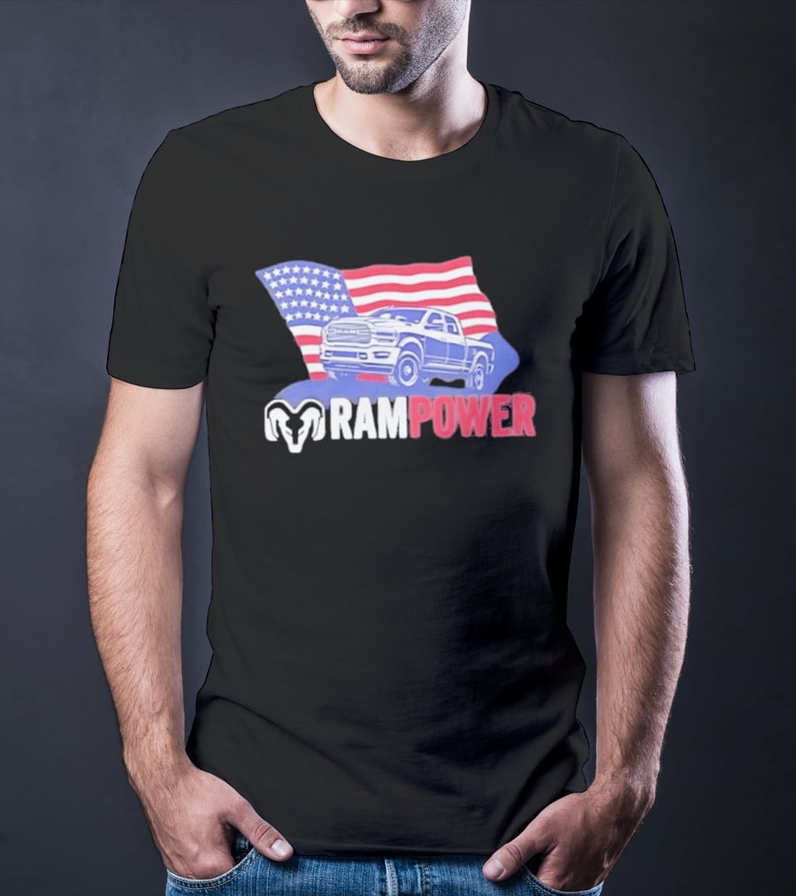 Ram Power American Flag Truck Patriot T-Shirt