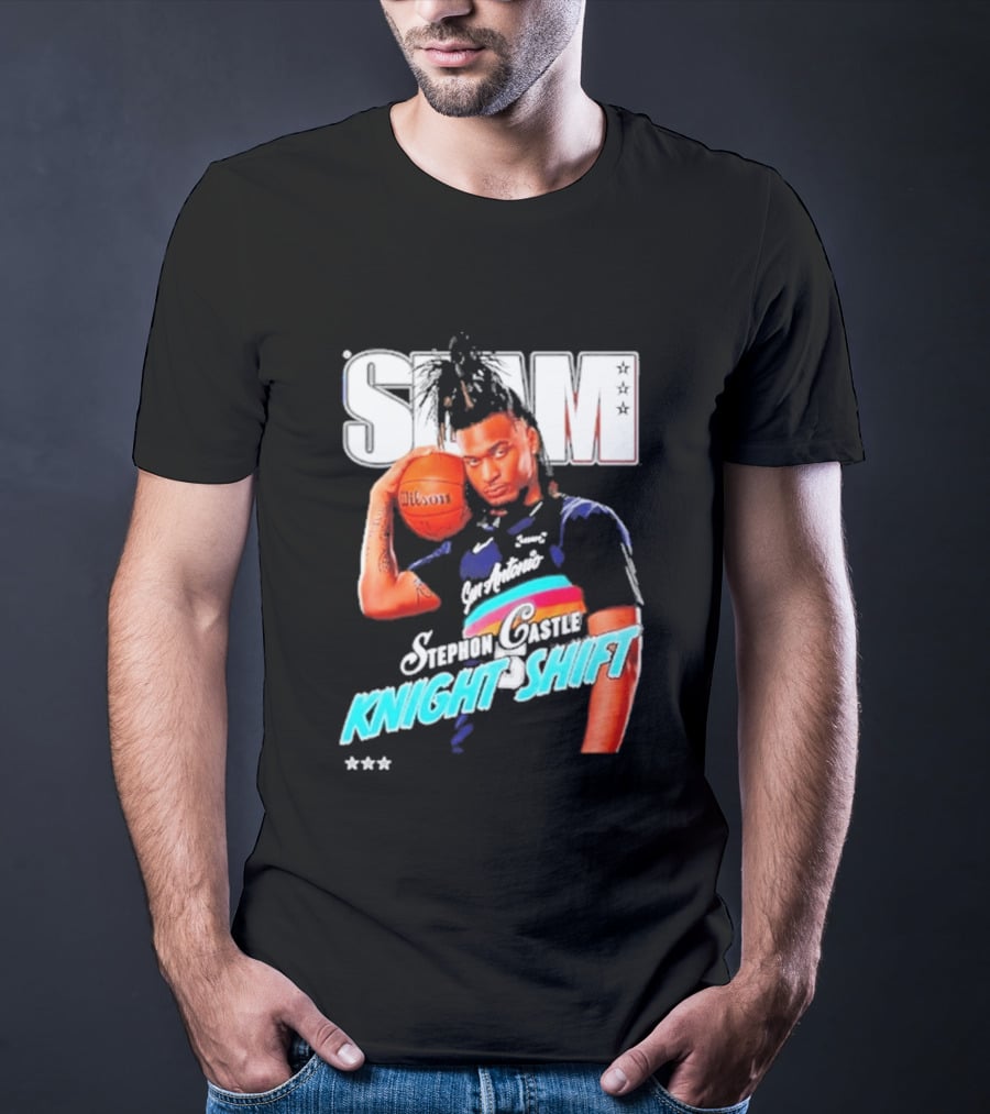 San Antonio Spurs Stephon Castle Slam Knight Shift T-Shirt