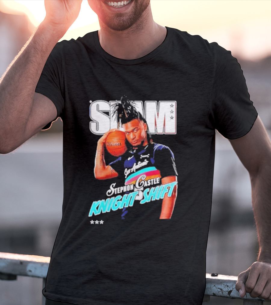 San Antonio Spurs Stephon Castle Slam Knight Shift T-Shirt