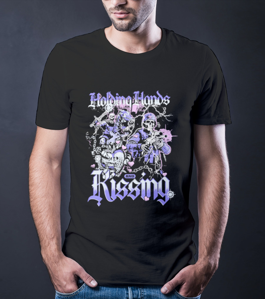 Skeleton Holding Hands Kissing T-Shirt