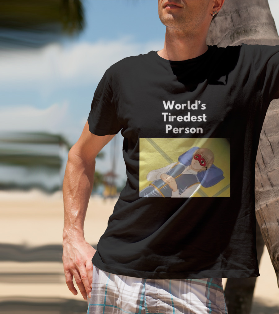 Okita Sougo World's Tiredest Person Anime Character Relaxing T-Shirt
