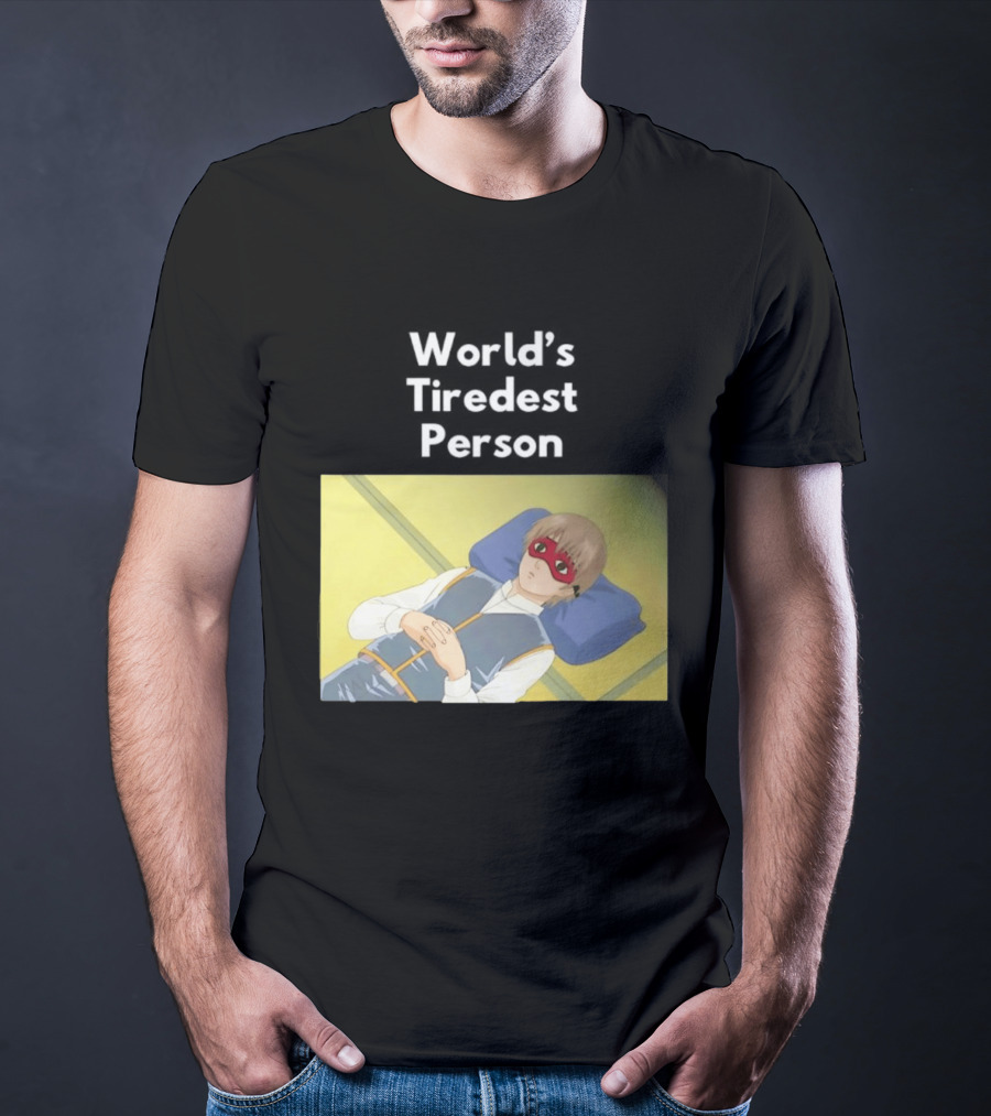 Okita Sougo World's Tiredest Person Anime Character Relaxing T-Shirt