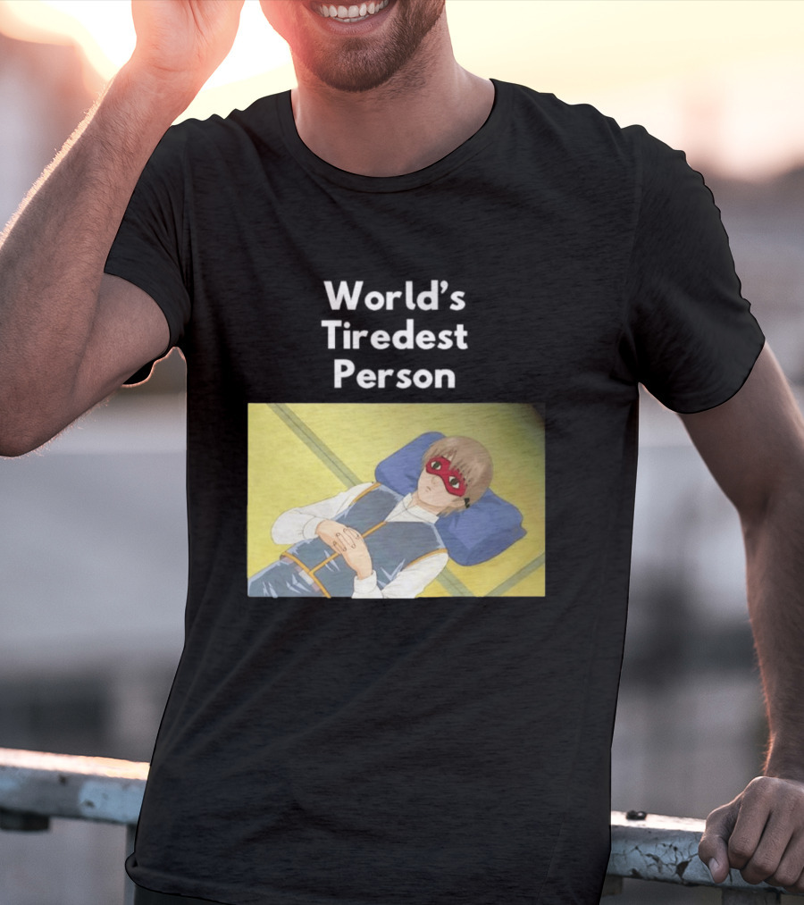 Okita Sougo World's Tiredest Person Anime Character Relaxing T-Shirt