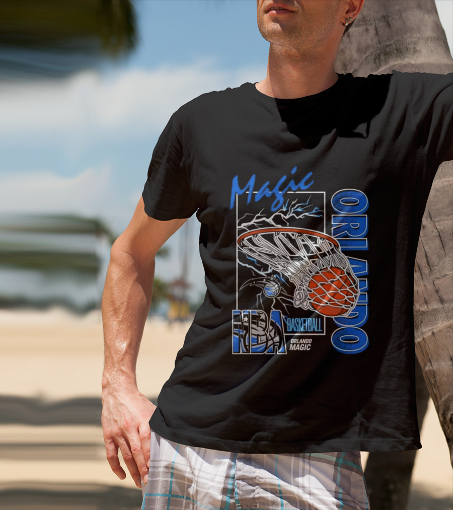 Magic Orlando Basketball NBA Lightning Swish T-Shirt