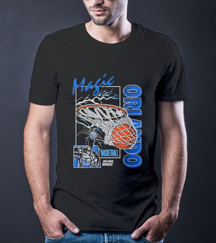 Magic Orlando Basketball NBA Lightning Swish T-Shirt