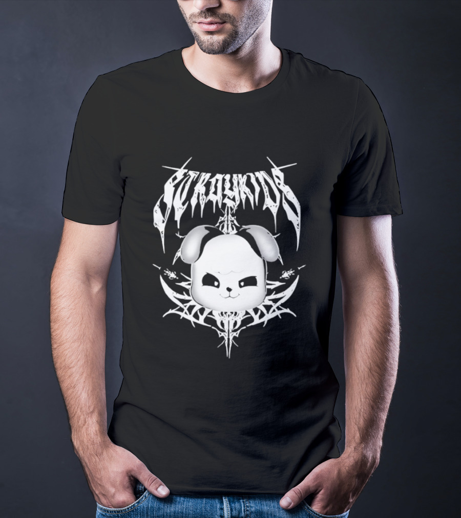 PuppyM Stray Kids Death Metal Style Band T-Shirt