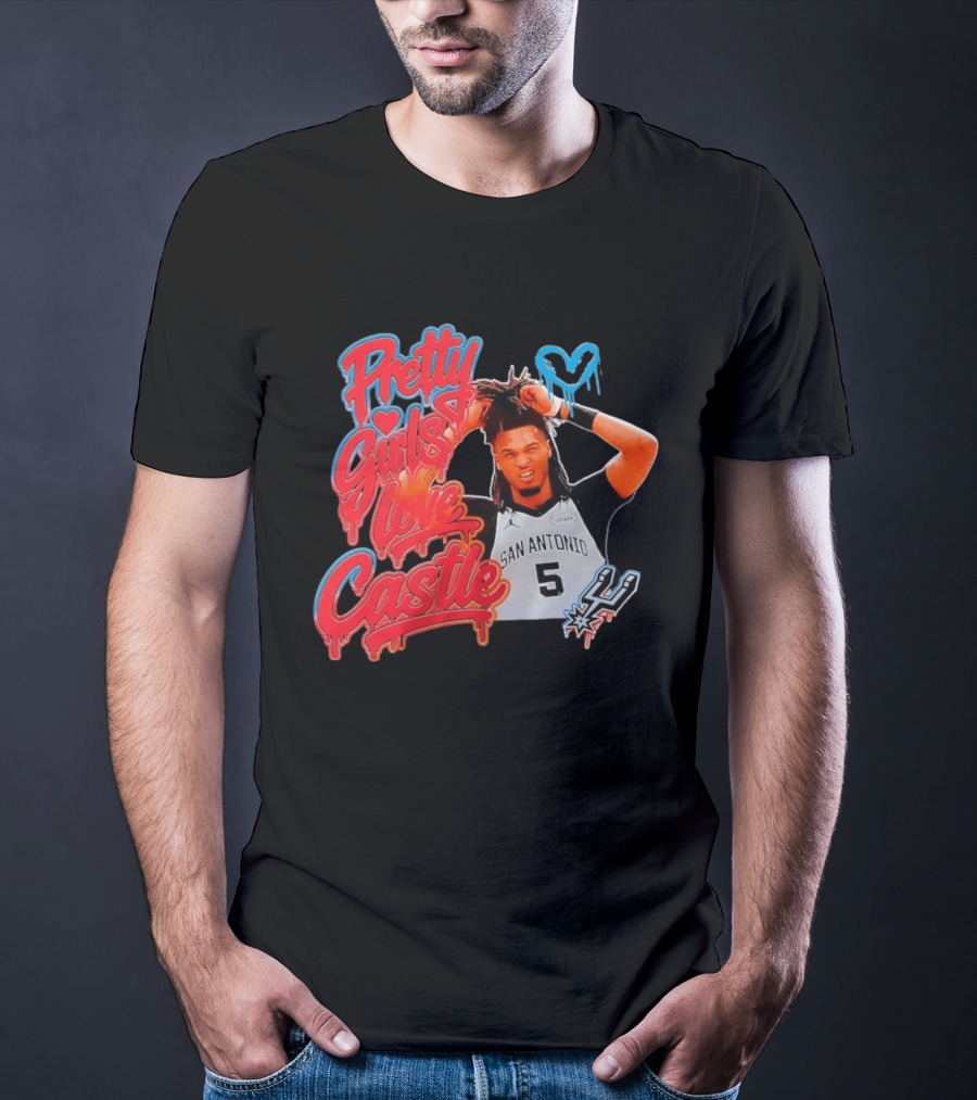 Pretty Girls Love Castle San Antonio Number 5 Spurs T-Shirt