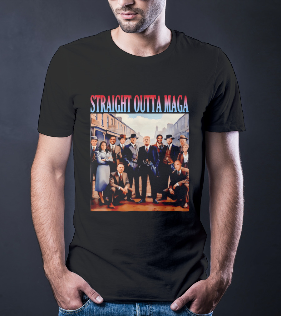 Straight Outta MAGA Donald Trump Elon Musk Tucker Carlson Vivek Ramaswamy Peaky Blinders T-Shirt