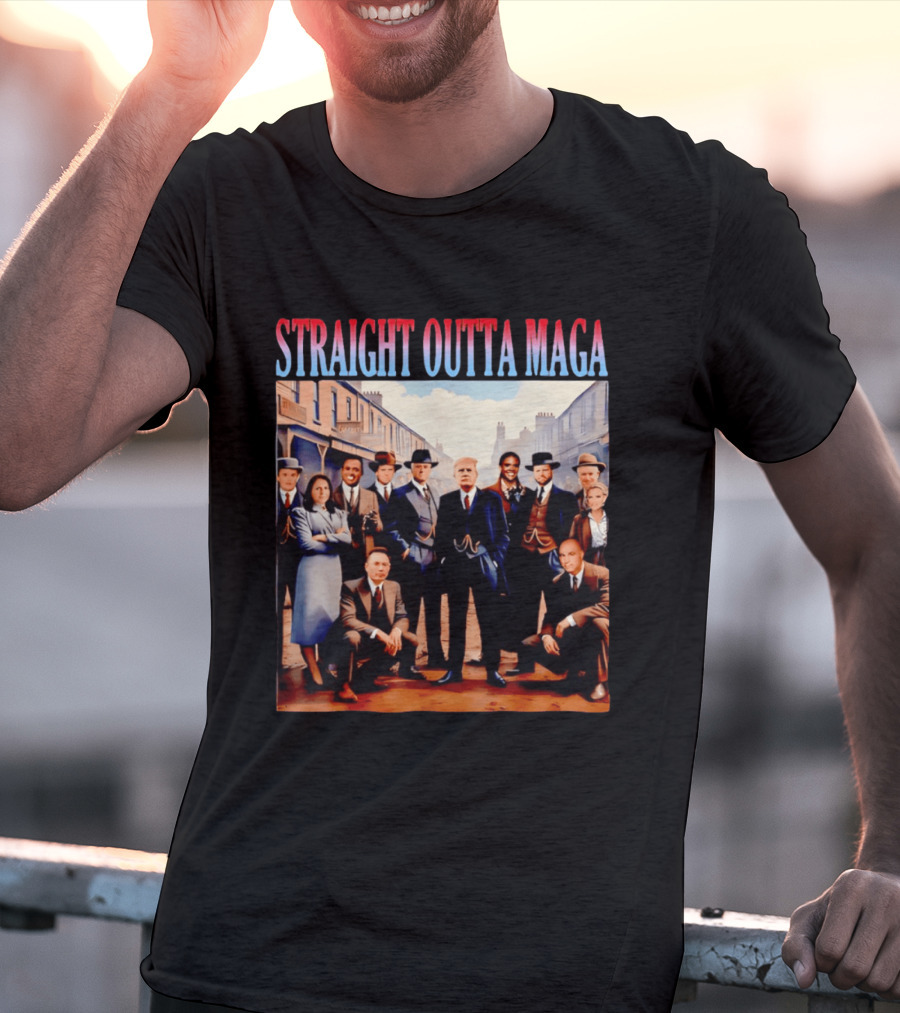 Straight Outta MAGA Donald Trump Elon Musk Tucker Carlson Vivek Ramaswamy Peaky Blinders T-Shirt