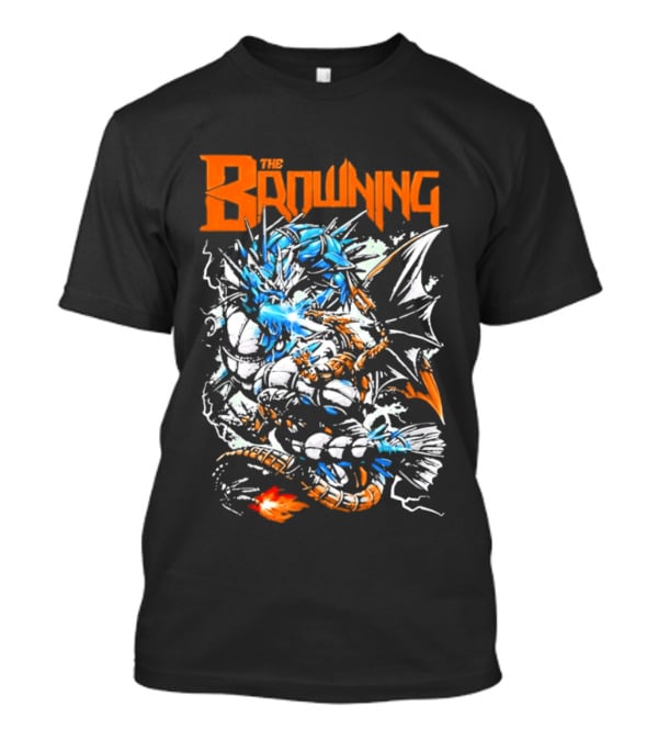 The Browning Cybernetic Dragon Sci Fi Fantasy Heavy Metal Battle T-Shirt