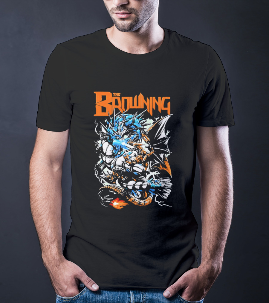 The Browning Cybernetic Dragon Sci Fi Fantasy Heavy Metal Battle T-Shirt