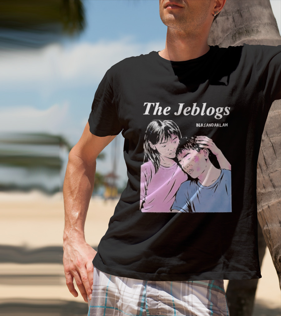 The Jeblogs Bersandarlah Pastel Art Style Tender Moment T-Shirt