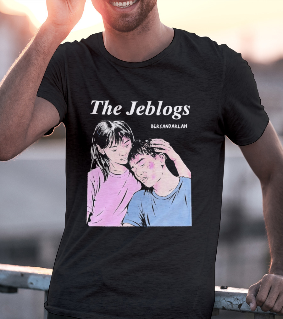 The Jeblogs Bersandarlah Pastel Art Style Tender Moment T-Shirt