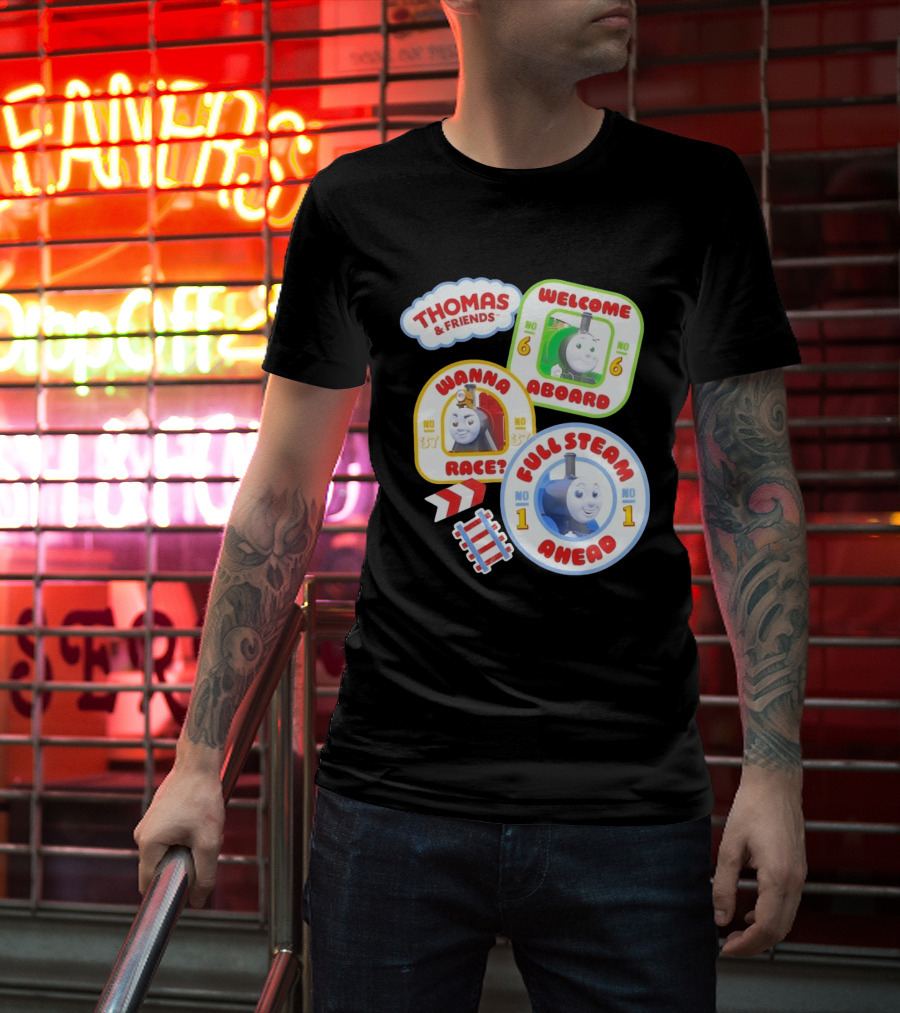 Thomas And Friends Welcome Aboard Full Steam Ahead Wanna Race No 1 No 6 No 37 T-Shirt