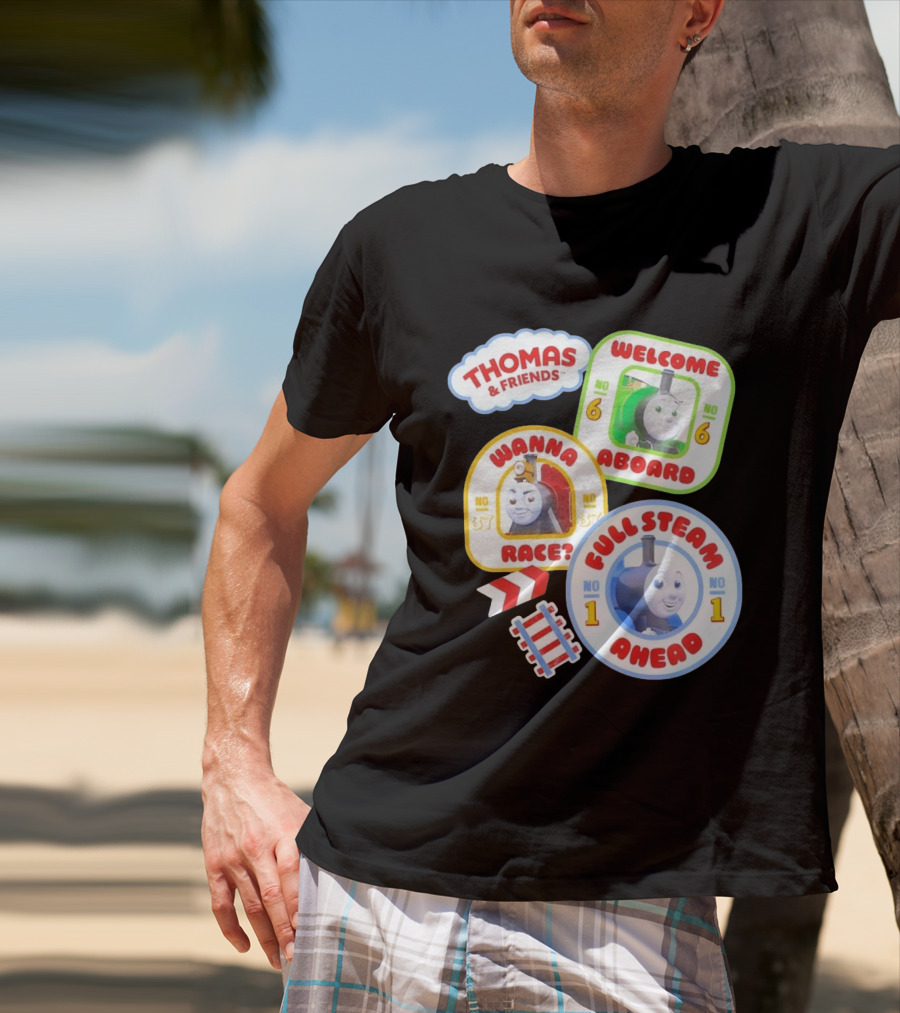 Thomas And Friends Welcome Aboard Full Steam Ahead Wanna Race No 1 No 6 No 37 T-Shirt