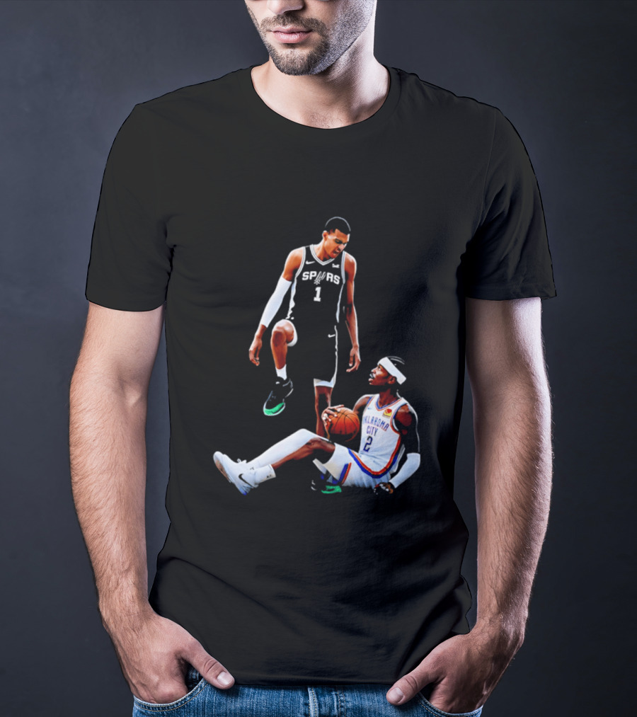 Victor Wembanyama Spurs Number 1 Vs Oklahoma City Number 2 Basketball Matchup T-Shirt