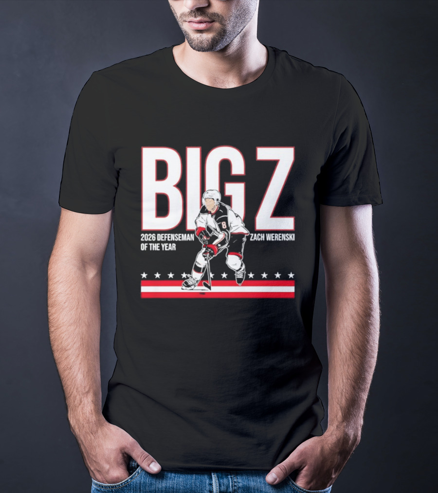 Big Z Zach Werenski Columbus Blue Jackets 2026 Defenseman Of The Year T-Shirt