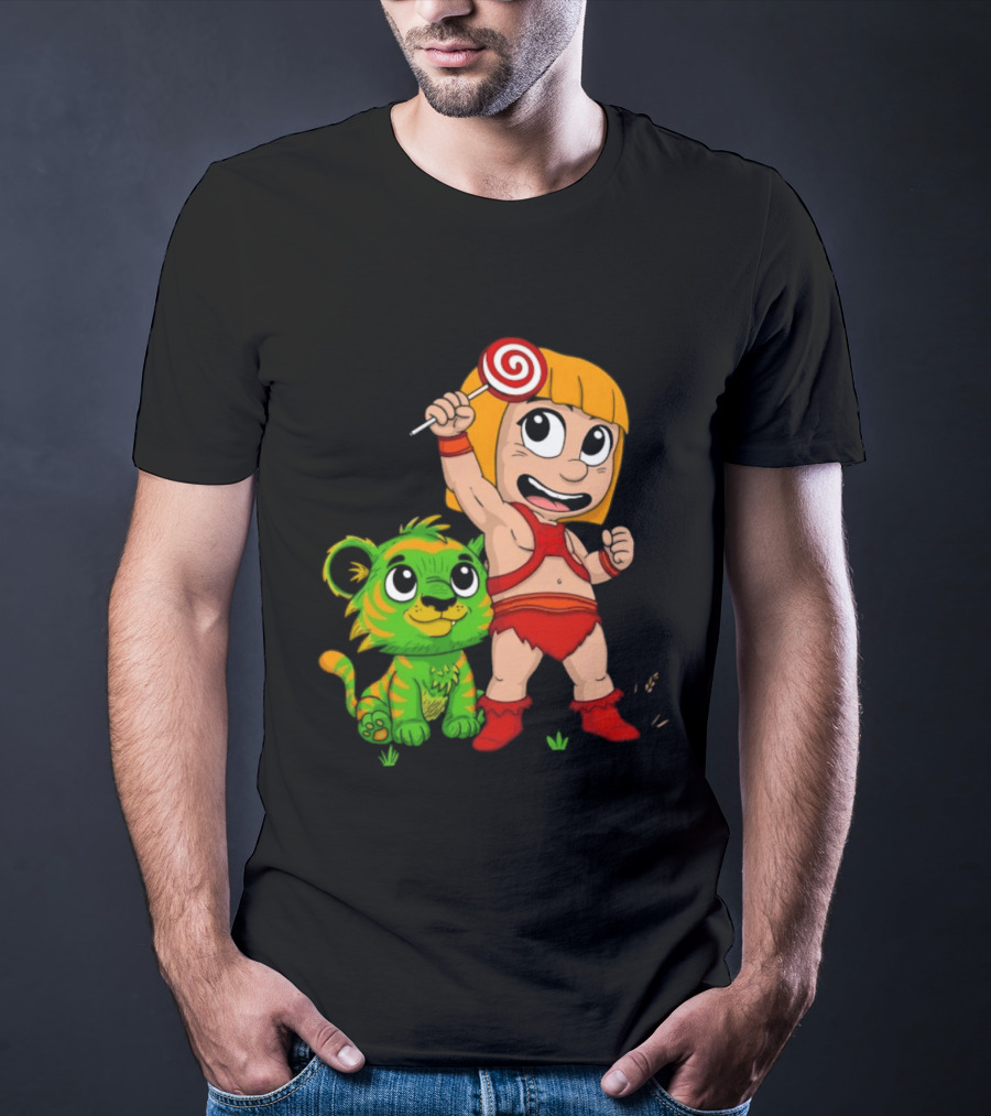 He Man And Battle Cat Masters Of Kindergarten Lollipop Adventure T-Shirt