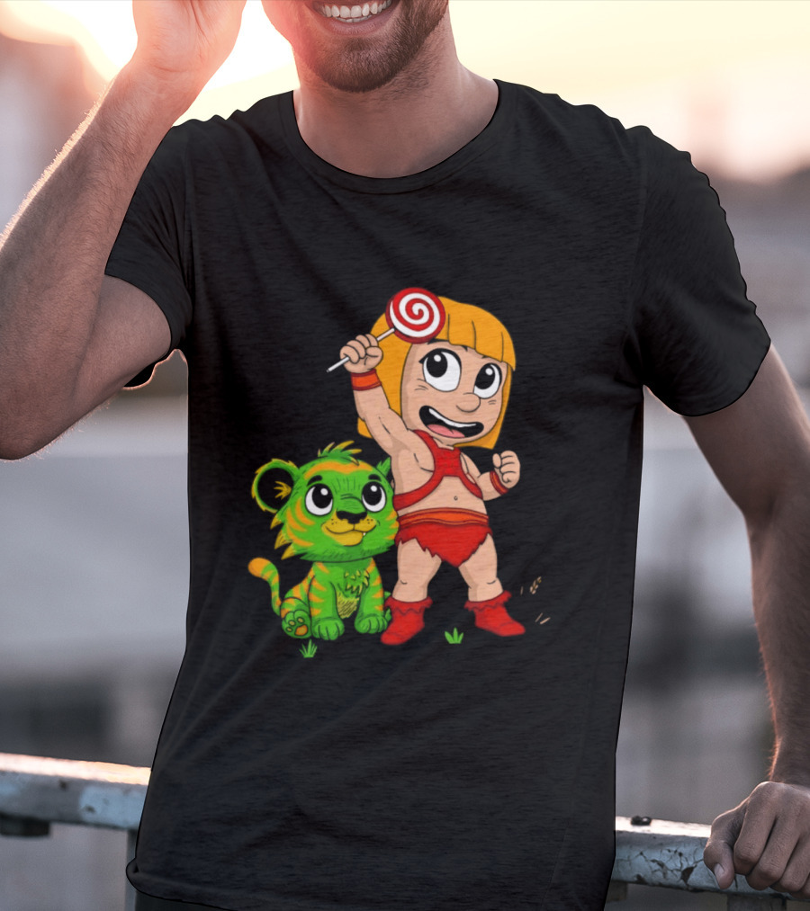 He Man And Battle Cat Masters Of Kindergarten Lollipop Adventure T-Shirt