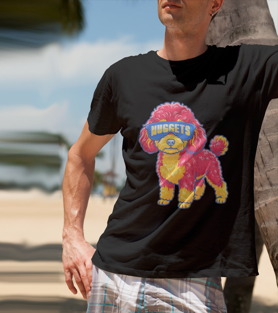 Denver Nuggets Teacup Poodle Wearing Oversized Glasses T-Shirt