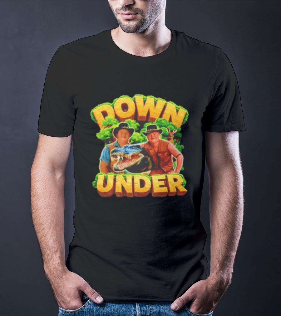 Down Under Crocodile Hunter Adventure With Outback Characters T-Shirt