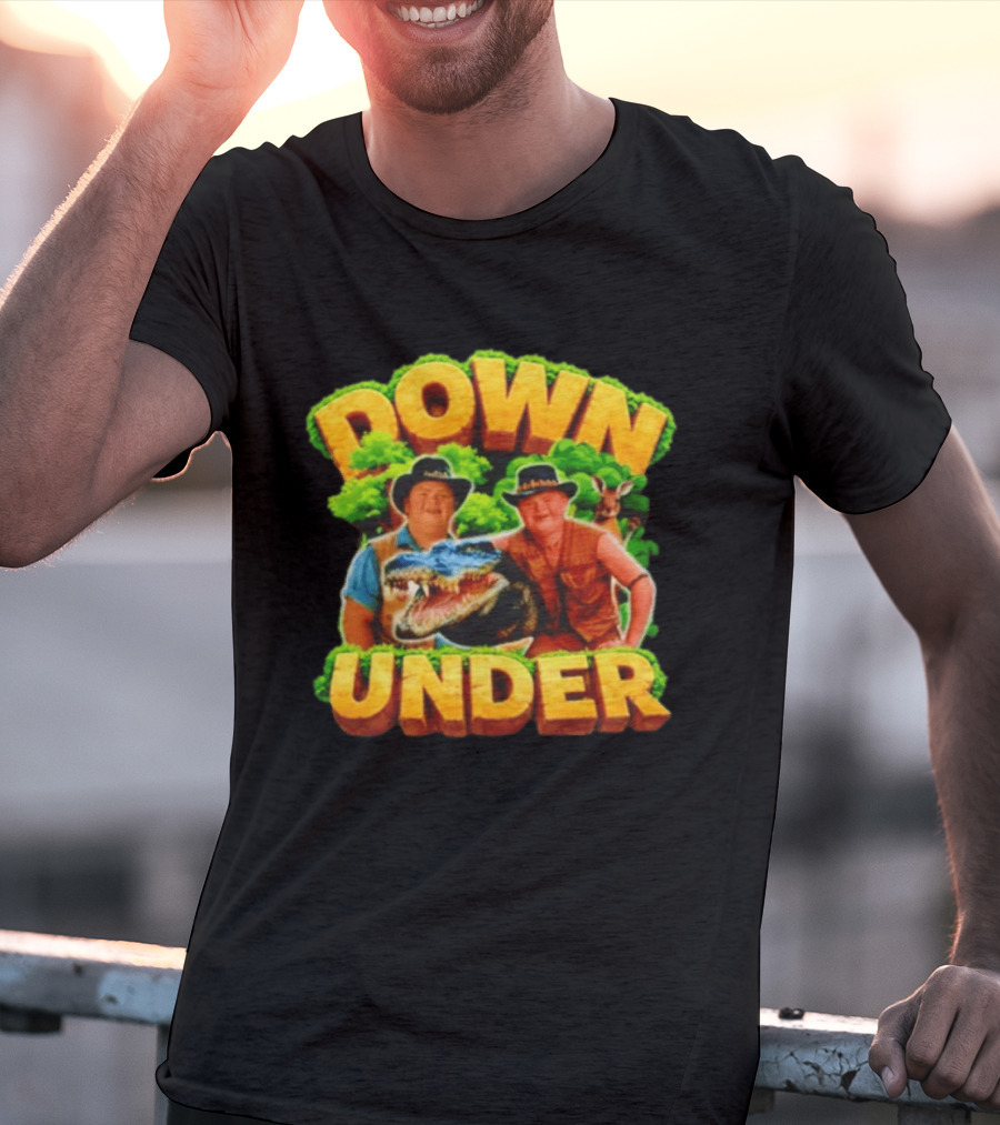 Down Under Crocodile Hunter Adventure With Outback Characters T-Shirt