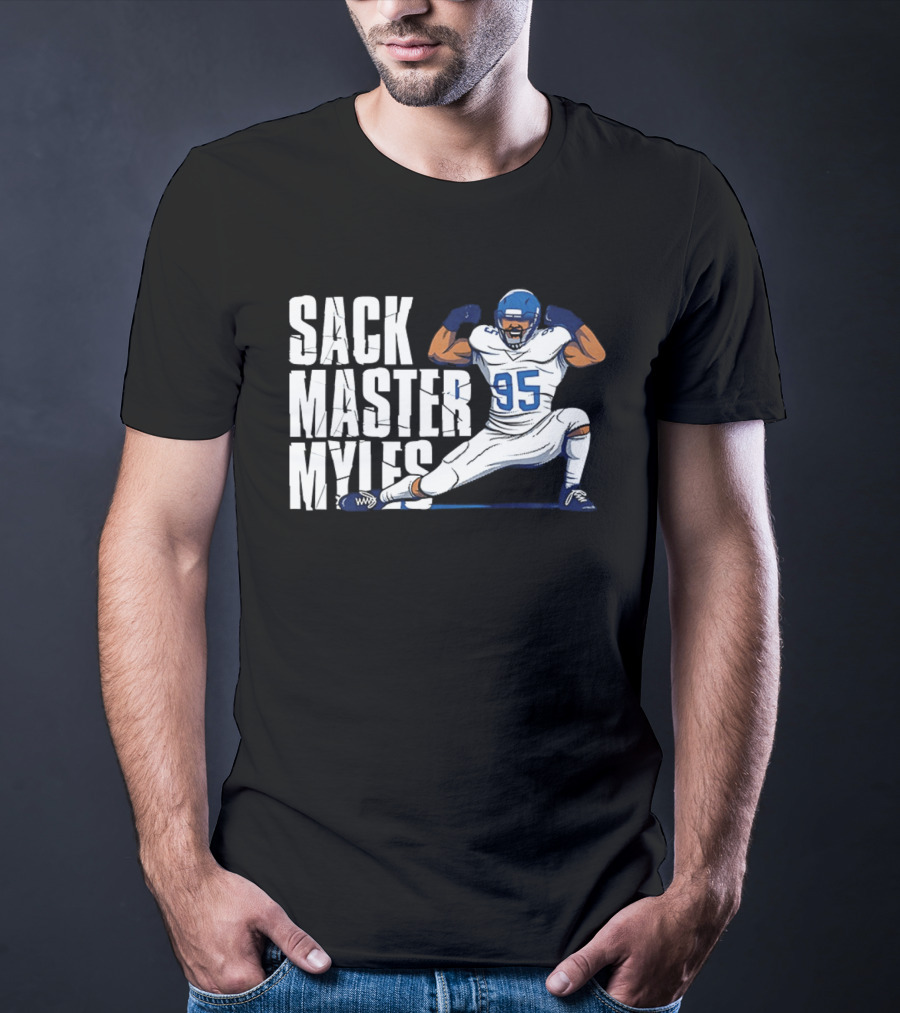 Sack Master Myles Garrett 95 Los Angeles Rams Football T-Shirt