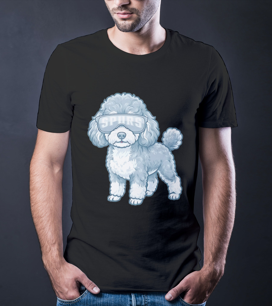 San Antonio Spurs Teacup Poodle With Goggles T-Shirt
