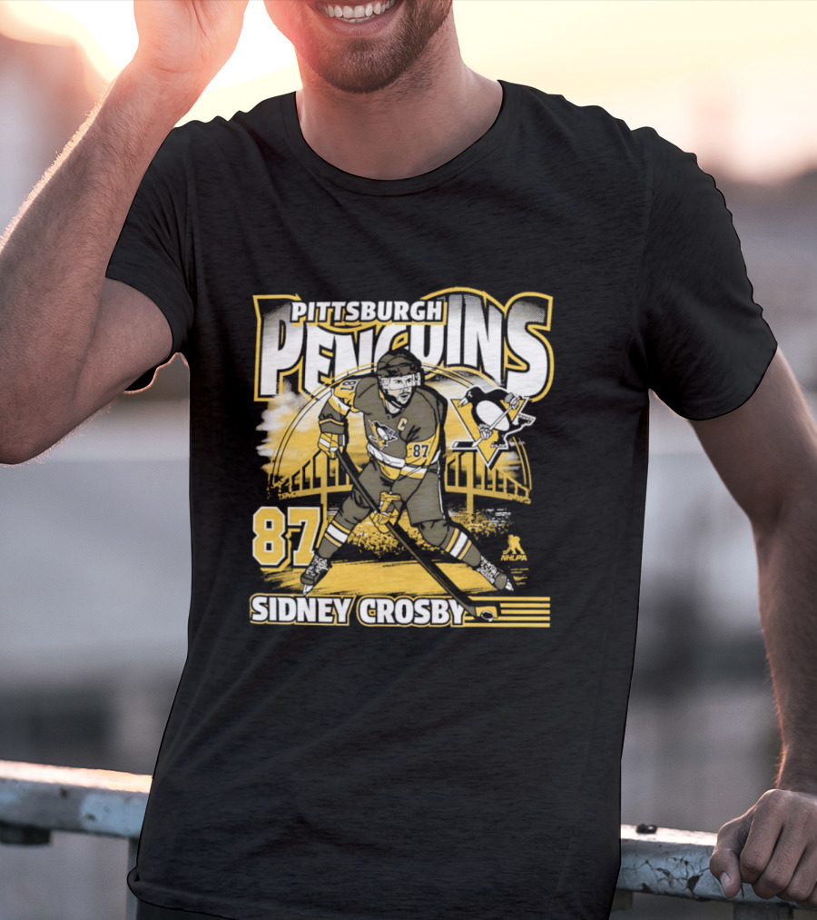 Sidney Crosby 87 Pittsburgh Penguins Player Bridge T-Shirt