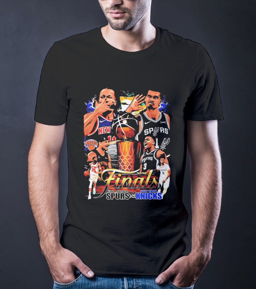 NY Knicks Finals Jalen Brunson Spurs Victor Wembanyama Basketball Matchup T-Shirt