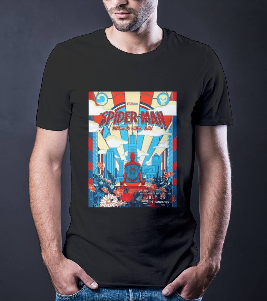 Spider Man Brand New Day Exclusive Movie Theaters July 29 Prime Fandango T-Shirt