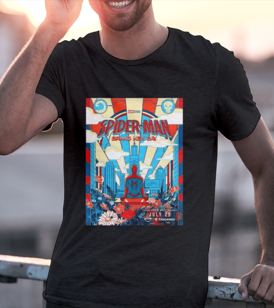 Spider Man Brand New Day Exclusive Movie Theaters July 29 Prime Fandango T-Shirt