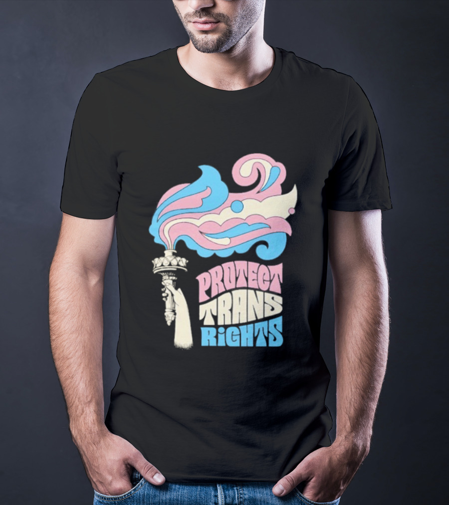 Protect Trans Rights Torch Symbol Bold Pride T-Shirt