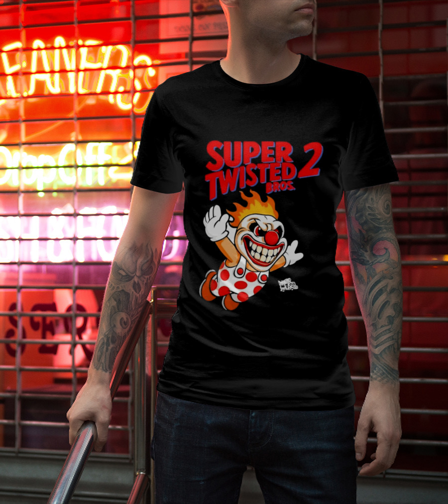 Super Twisted 2 Bros Sweet Tooth Twisted Metal Video Game Mashup T-Shirt