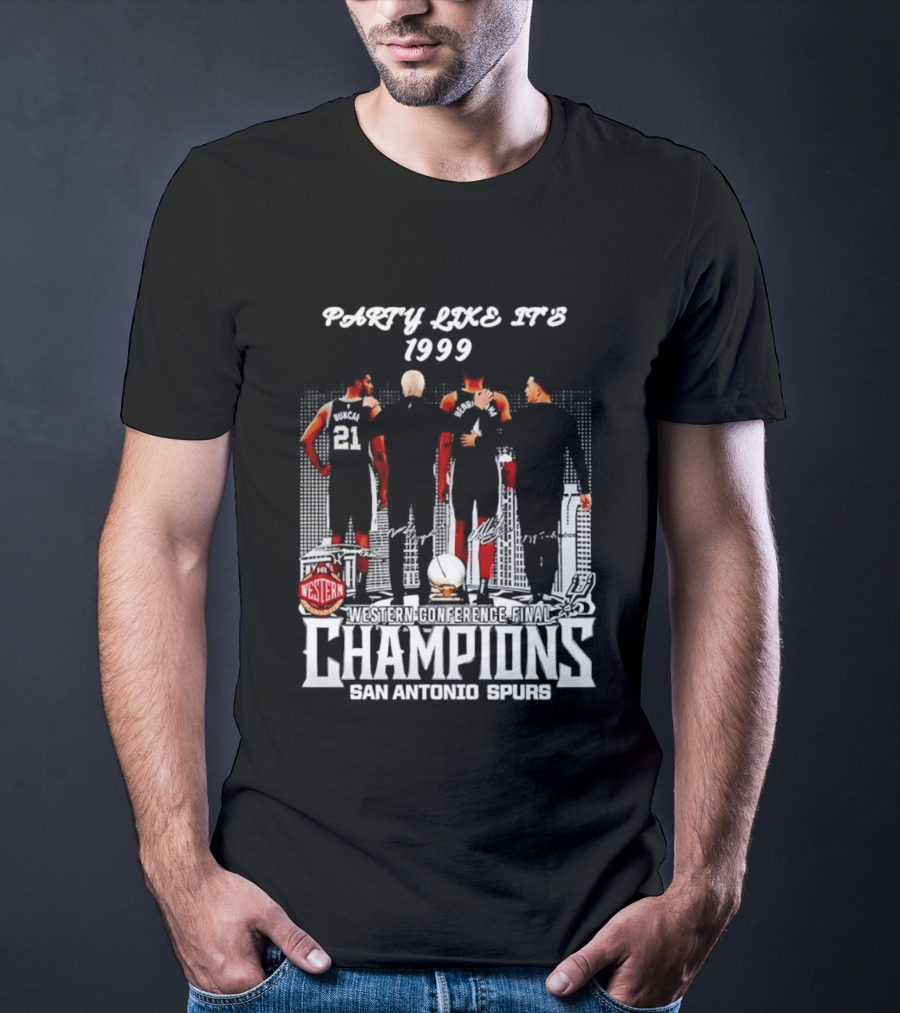 Party Like It's 1999 San Antonio Spurs Champions Tim Duncan Gregg Popovich Victor Wembanyama T-Shirt