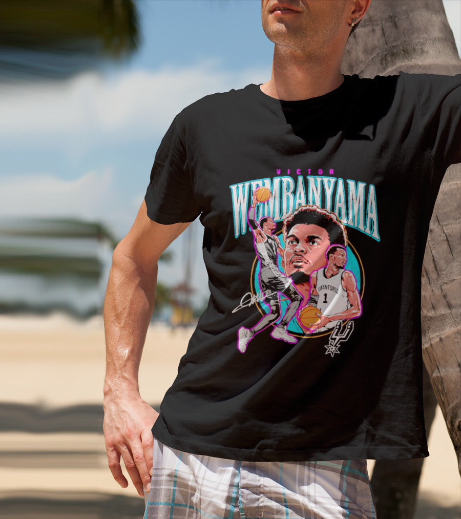 Victor Wembanyama San Antonio Spurs Basketball Player NBA Signature T-Shirt