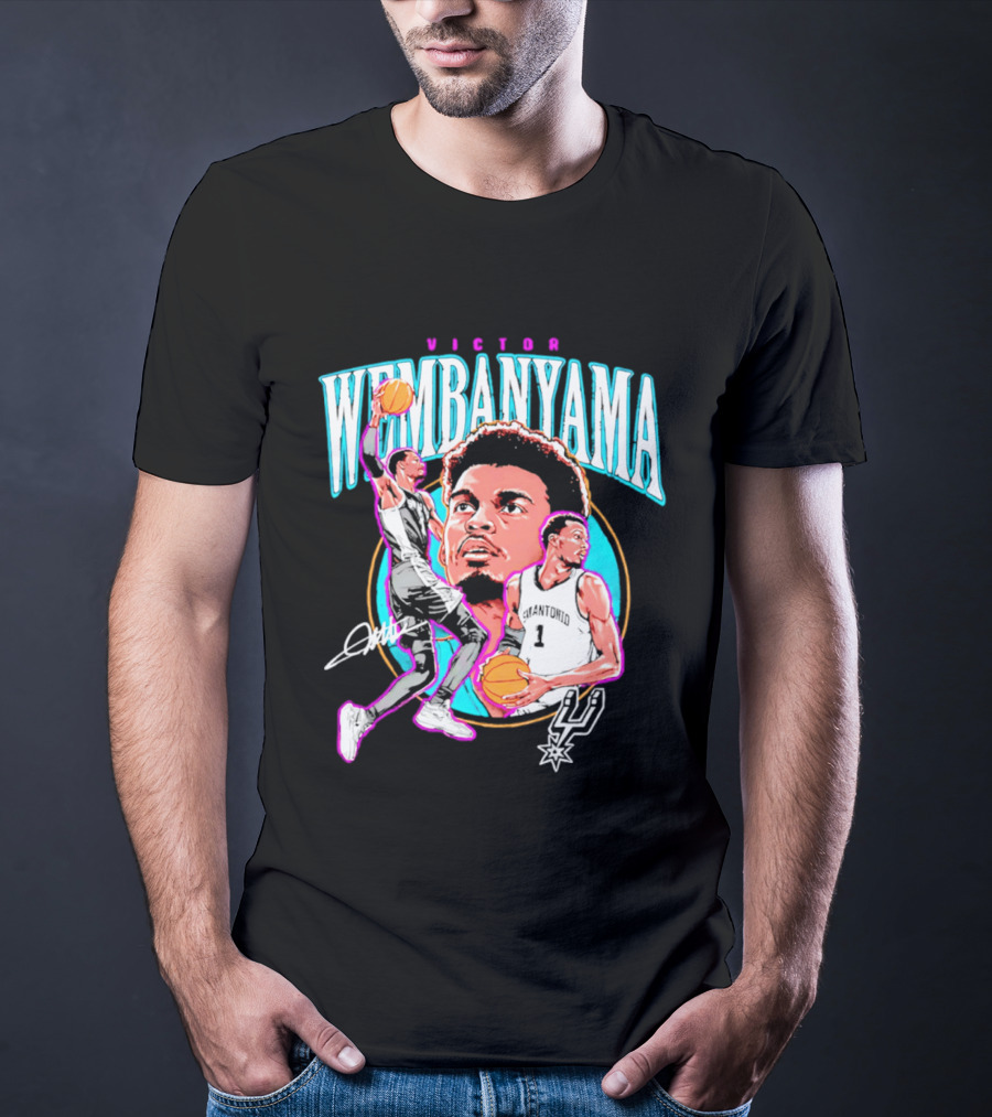 Victor Wembanyama San Antonio Spurs Basketball Player NBA Signature T-Shirt