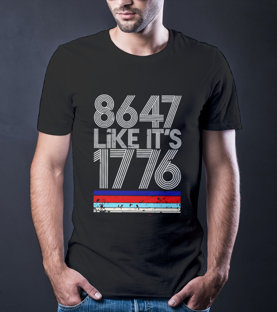 8647 Like It's 1776 Vintage Stripes Retro Numbers T-Shirt