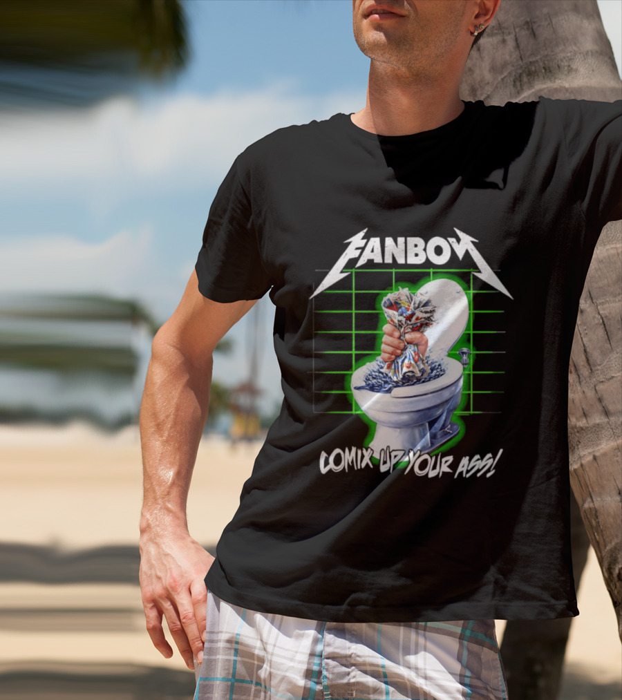 FANBOY Comix Up Your Ass Toilet Hand Print T-Shirt